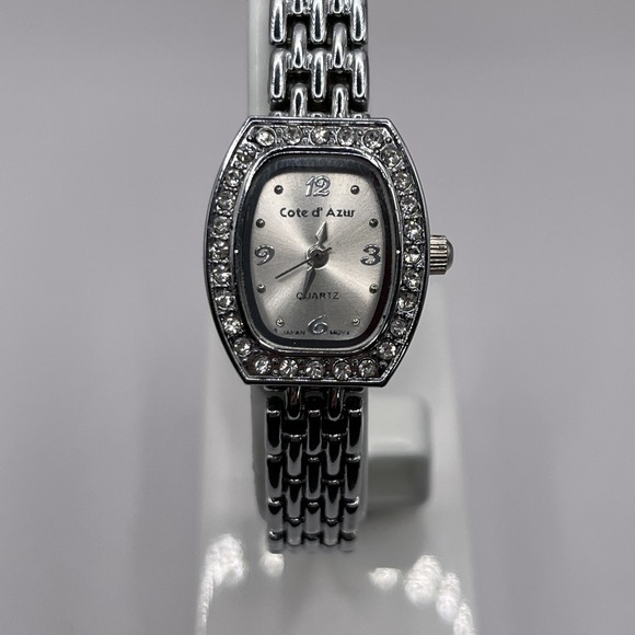 Côte d'Azur Women's Quartz Watch Silver Rhinestone Bezel- New Battery - Picture 1 of 7
